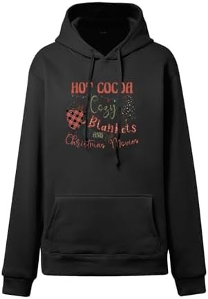 Womens Oversized Hoodies Funny Xmas Tree Graphic Sweatshirt Casual Drawstring Pullover Sweater Womens