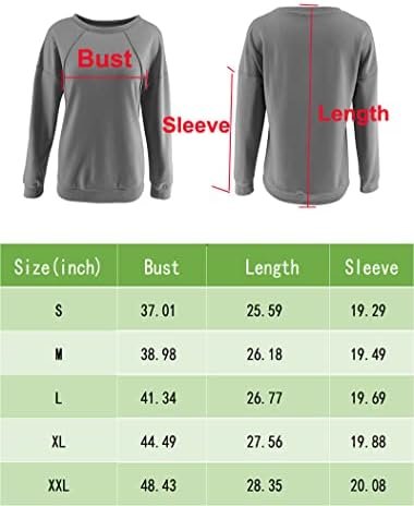 Womens Casual Sweatshirts Long Sleeve Cute Pullovers Crew Neck Relaxed Fit Tops