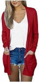 Long V Neck Womens Ladies Sleeve Pockets Coat Solid Outerwear Women Lambswool Hoodie Knit Long Sleeve