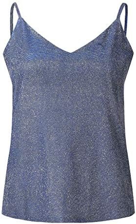 Womens Glitter Strappy Tank Tops Ladies Sexy Swing Vest Clubwear Bra