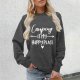 Hoodless Sweatshirt for Women Solid Letter Print Crew Neck Sweatshirt Long Sleeve Casual Loose Fit Fall Clothing