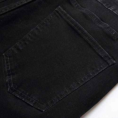 Men's Regular Fit Comfort Jean Frayed Pants Distressed Rip Trousers Straight Leg Jeans Men Mens Jeans Big and Tall