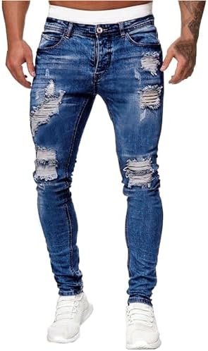 Mens Slim Fit Boot Cut Jeans Middle Waist Denim Long Pants Wide Leg Trousers Pants Relaxed Fit Jeans for Men Regular