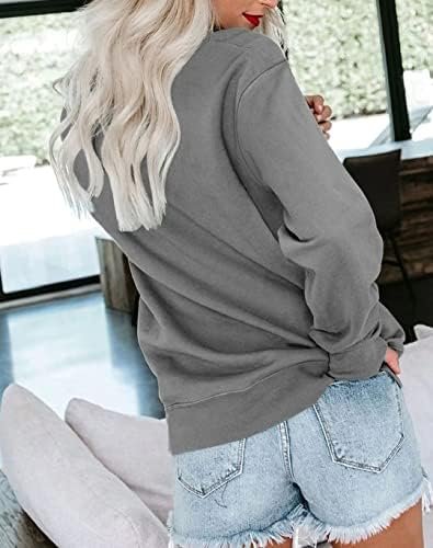 Womens Casual Sweatshirts Long Sleeve Cute Pullovers Crew Neck Relaxed Fit Tops