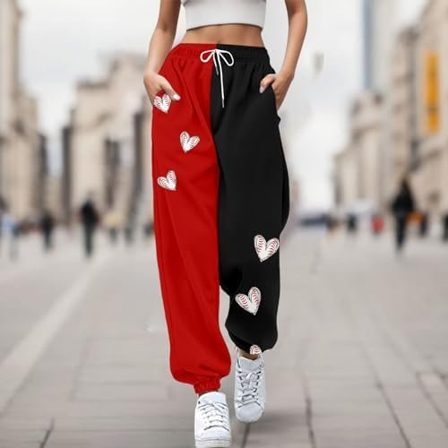 Women Fashion Trousers Suitable Baseball Football Print Bottom Sweatpants Pockets High Waist Sporty Gym Athletic