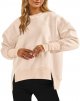 Women's Casual Sweatshirts Fall Winter Clothes Long Sleeve Side Slit Workout Pullover Tops