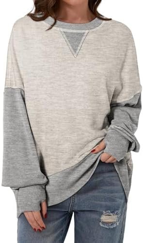 Womens Sweatshirt Casual Long Sleeve Pullover Sweatshirts Fall Fashion Clothes