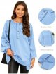 Women's Oversized Sweatshirt Casual Long Sleeve Button Neck Pullover Tunic Tops Outfits