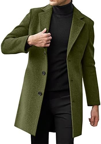 Men Slim Winter Coat Lapel Long Sleeve Padded Leather Vintage Thicken Coat Sheepskin Teach Coat for Men