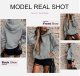 Women's Casual Hoodies Long Sleeve Solid Lightweight Pullover Tops Loose Sweatshirt with Pocket