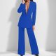 Women's Casual Solid Long Sleeve Suits Button Coat High Waist Long Pant Two Piece Set Women Sweatsuits