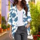 Womens Elegant Puff Sleeve Chiffon Loose Cover Up Casual Blouse Tops Cardigans Shirt for Women