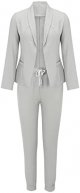 Women's Two Piece Lapels Suit Set Office Long Sleeve Jacket Pant Suit Slim Fit Trouser Jacket Pants and Suit for