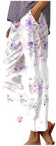 Women's Fashion Spring and Summer Printed Pocket Folded Stretchable Casual Pants (2) Casual Elegant Pants for