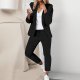 Women's Two Piece Lapels Suit Set Office Long Sleeve Jacket Pant Suit Slim Fit Trouser Jacket Suit Christmas