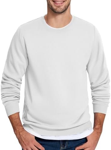 Men's Long Sleeve Sweatshirt Winter and Fall Casual Warm Sweatshirt Lined Pullover