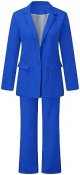 Women's Casual Solid Long Sleeve Suits Button Coat High Waist Long Pant Two Piece Set Women Sweatsuits