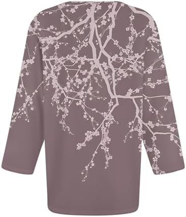 Short Sleeve Dress for Women Women Fall Outfits Loose Fit Dressy 3/4 Sleeve Shirts Casual V Neck Blouses Tunics Top