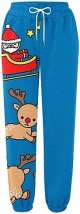 Ladies Slacks Sweatpants Christmas Print Bouquet Foot Pants Drawstring Waist Sweatpants Pants
