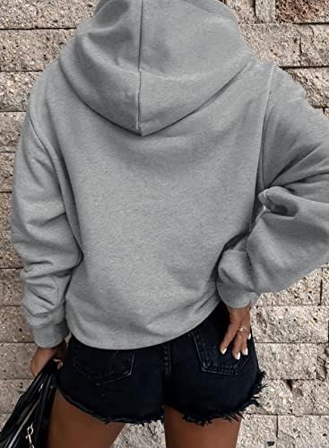 Women's Casual Hoodies Long Sleeve Solid Lightweight Pullover Tops Loose Sweatshirt with Pocket