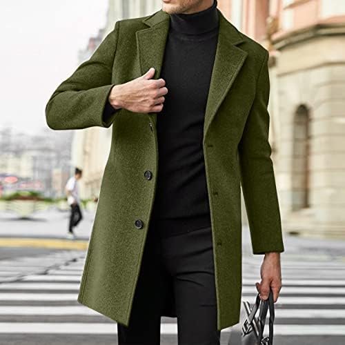 Men Slim Winter Coat Lapel Long Sleeve Padded Leather Vintage Thicken Coat Sheepskin Teach Coat for Men