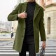 Men Slim Winter Coat Lapel Long Sleeve Padded Leather Vintage Thicken Coat Sheepskin Teach Coat for Men