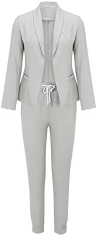 Women's Two Piece Lapels Suit Set Office Long Sleeve Jacket Pant Suit Slim Fit Trouser Jacket Pants and Suit for