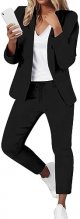 Women's Two Piece Lapels Suit Set Office Long Sleeve Jacket Pant Suit Slim Fit Trouser Jacket Suit Christmas