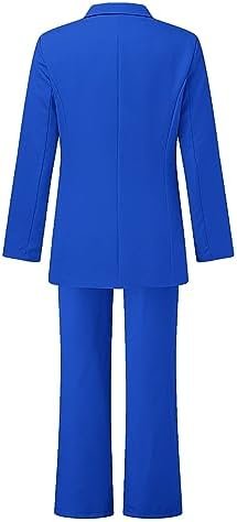 Women's Casual Solid Long Sleeve Suits Button Coat High Waist Long Pant Two Piece Set Women Sweatsuits
