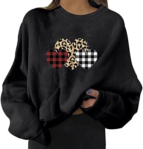 Womens Sweater Casual Short Round Neck Long Sleeve Printed Shirt Pullover Top Womens Long Winter Shirts