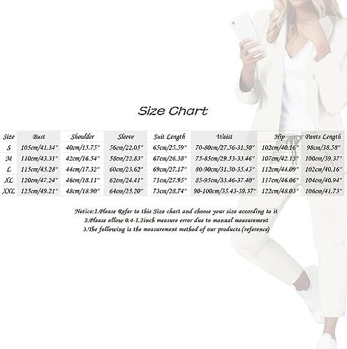 Women's Two Piece Lapels Suit Set Office Long Sleeve Jacket Pant Suit Slim Fit Trouser Jacket Suit Christmas