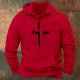 Men's Front Fashion Print Sportswear Plus Size Hoodie Top Open Toe Slipper