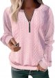 Women's Autumn And Winter Casual Comfortable Versatile Solid Color Half Zipper Long Sleeve Sweatshirt Women Zip