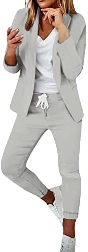Women's Two Piece Lapels Suit Set Office Long Sleeve Jacket Pant Suit Slim Fit Trouser Jacket Pants and Suit for