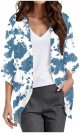 Womens Elegant Puff Sleeve Chiffon Loose Cover Up Casual Blouse Tops Cardigans Shirt for Women
