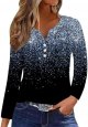 Long Sleeve Womens Fall Casual Tops V Neck Button Down Blouses Trendy Loose Dressy Tshirt Going Out Tunics