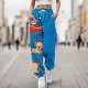 Ladies Slacks Sweatpants Christmas Print Bouquet Foot Pants Drawstring Waist Sweatpants Pants